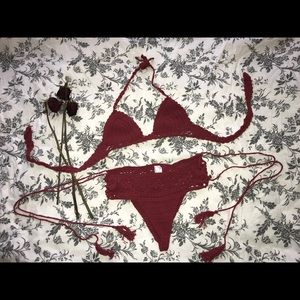 Red Andi Bagus Crocheted Bikini 🐙